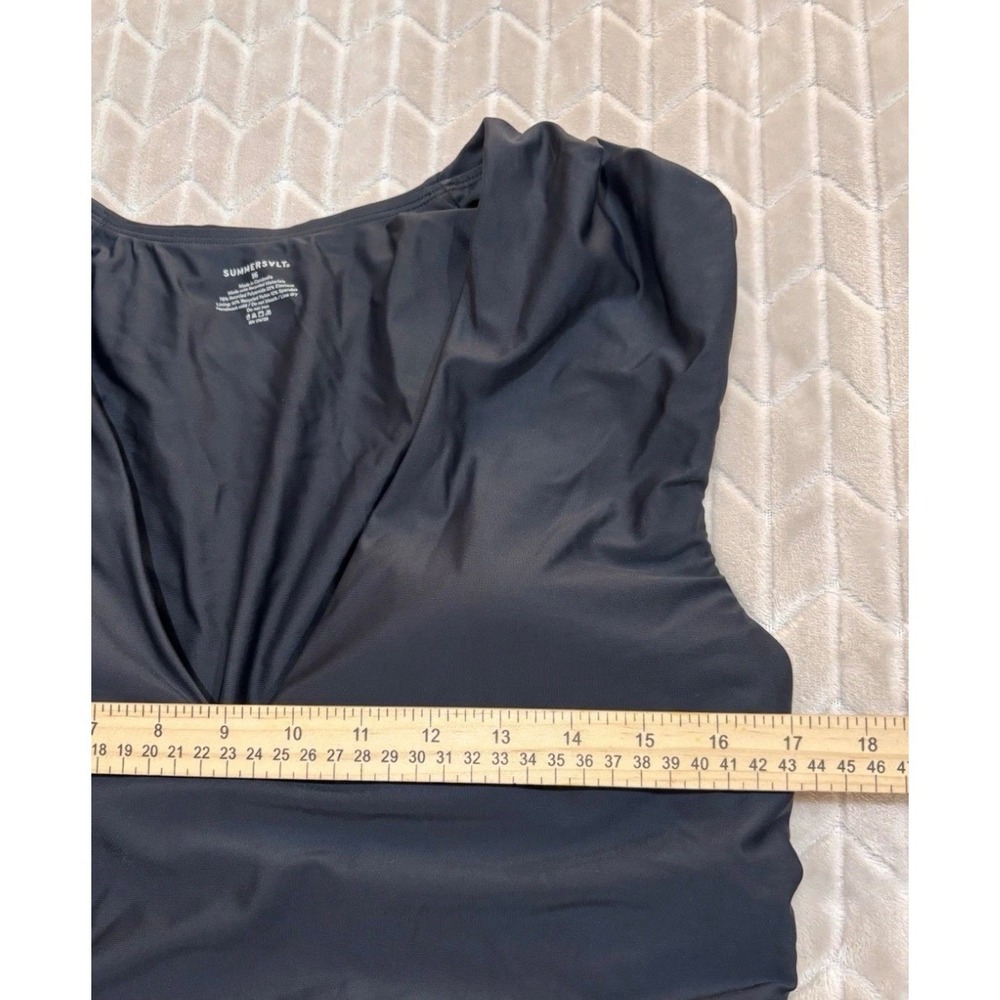 Summersalt The Breaker One Piece Swimsuit Size 16 Black V-Neck Pool Beach Resort - Picture 8 of 14
